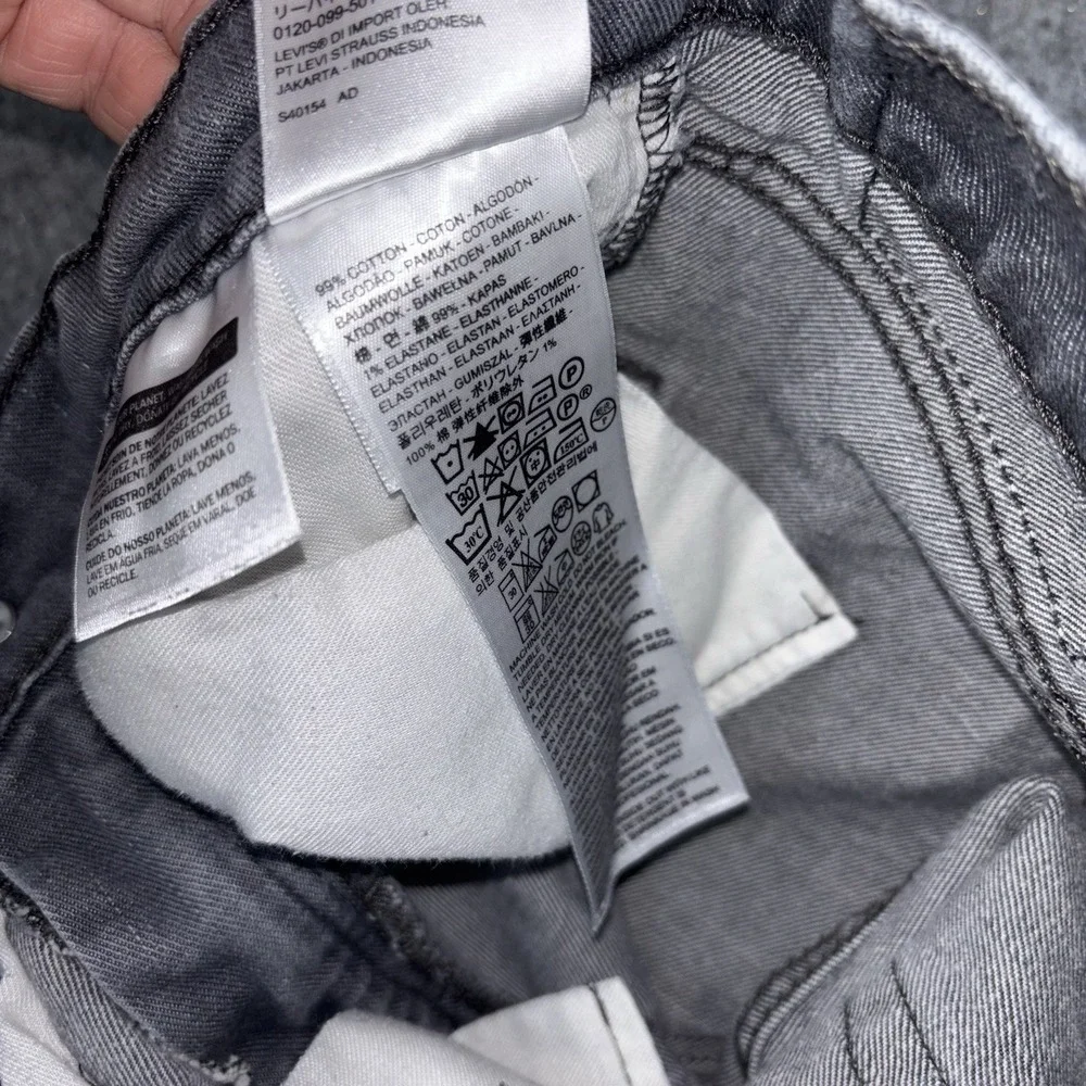 Levi's 511 Slim Fit Jeans Mens 29x30 (Fits 27x27) Gray Denim Stretch Dark Wash